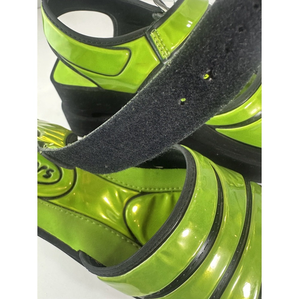 *Damaged* Rare Vtg 90s Skechers Platform Lime Green Chunky Sandals 10 Y2K Rave - Picture 12 of 16